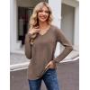imageZeagoo Womens Long Sleeve T Shirts V Neck Soft Basic Tee Loose Fit Casual Tops Fall FashionGrey