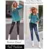 imageZeagoo Womens Long Sleeve T Shirts V Neck Soft Basic Tee Loose Fit Casual Tops Fall FashionLeaf Green