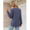 imageZeagoo Womens Long Sleeve T Shirts V Neck Soft Basic Tee Loose Fit Casual Tops Fall FashionNavy Blue
