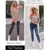 imageZeagoo Womens Long Sleeve T Shirts V Neck Soft Basic Tee Loose Fit Casual Tops Fall FashionPink Blue