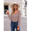 imageZeagoo Womens Long Sleeve T Shirts V Neck Soft Basic Tee Loose Fit Casual Tops Fall FashionPink Blue