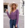 imageZeagoo Womens Long Sleeve T Shirts V Neck Soft Basic Tee Loose Fit Casual Tops Fall FashionPurple