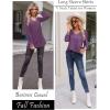 imageZeagoo Womens Long Sleeve T Shirts V Neck Soft Basic Tee Loose Fit Casual Tops Fall FashionPurple