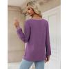 imageZeagoo Womens Long Sleeve T Shirts V Neck Soft Basic Tee Loose Fit Casual Tops Fall FashionPurple