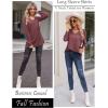 imageZeagoo Womens Long Sleeve T Shirts V Neck Soft Basic Tee Loose Fit Casual Tops Fall FashionWine Red