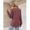 imageZeagoo Womens Long Sleeve T Shirts V Neck Soft Basic Tee Loose Fit Casual Tops Fall FashionWine Red