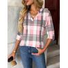 imageZeagoo Womens Roll Up Long Sleeve Tops V Neck Shirts Dressy Casual Work Blouses S2XLGw326