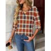 imageZeagoo Womens Roll Up Long Sleeve Tops V Neck Shirts Dressy Casual Work Blouses S2XLGw334