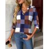imageZeagoo Womens Roll Up Long Sleeve Tops V Neck Shirts Dressy Casual Work Blouses S2XLJh495