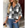 imageZeagoo Womens Roll Up Long Sleeve Tops V Neck Shirts Dressy Casual Work Blouses S2XLJh498