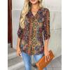 imageZeagoo Womens Roll Up Long Sleeve Tops V Neck Shirts Dressy Casual Work Blouses S2XLMz721