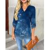 imageZeagoo Womens Roll Up Long Sleeve Tops V Neck Shirts Dressy Casual Work Blouses S2XLMz845