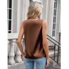 imageZeagoo Womens Silk Satin Camisole Tank Tops V Neck Pleated Dressy Casual Sleeveless Blouses Summer Business Work ShirtsBrown