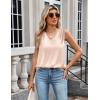 imageZeagoo Womens Silk Satin Camisole Tank Tops V Neck Pleated Dressy Casual Sleeveless Blouses Summer Business Work ShirtsChampagne