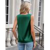 imageZeagoo Womens Silk Satin Camisole Tank Tops V Neck Pleated Dressy Casual Sleeveless Blouses Summer Business Work ShirtsDark Green