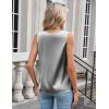 imageZeagoo Womens Silk Satin Camisole Tank Tops V Neck Pleated Dressy Casual Sleeveless Blouses Summer Business Work ShirtsGray
