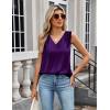 imageZeagoo Womens Silk Satin Camisole Tank Tops V Neck Pleated Dressy Casual Sleeveless Blouses Summer Business Work ShirtsPurple