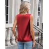 imageZeagoo Womens Silk Satin Camisole Tank Tops V Neck Pleated Dressy Casual Sleeveless Blouses Summer Business Work ShirtsRed