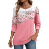 imageZeagoo Long Sleeve Shirts for Women Casual Fall Fashion Crewneck Pleated Tunic Tops Work Outfit BlouseFloral Pink 122