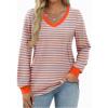 imageZeagoo Womens Long Sleeve T Shirts V Neck Soft Basic Tee Loose Fit Casual Tops Fall FashionPink Blue