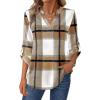 imageZeagoo Womens Roll Up Long Sleeve Tops V Neck Shirts Dressy Casual Work Blouses S2XLGz554