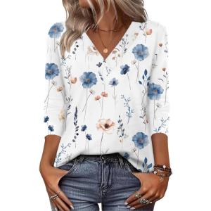 imageZeagoo Women Long Sleeve Tops Dressy Casual V Neck Tshirts Basics Tee 2025 Fall Trendy ClothesBf112