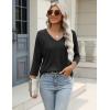 imageZeagoo 34 Length Sleeve Womens Tops Casual V Neck Shirts Soft Basic Tees Business Work BlousesBlack