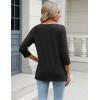 imageZeagoo 34 Length Sleeve Womens Tops Casual V Neck Shirts Soft Basic Tees Business Work BlousesBlack