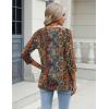 imageZeagoo 34 Length Sleeve Womens Tops Casual V Neck Shirts Soft Basic Tees Business Work BlousesBrown Bohemian