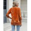 imageZeagoo 34 Length Sleeve Womens Tops Casual V Neck Shirts Soft Basic Tees Business Work BlousesCaremel Print