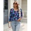 imageZeagoo 34 Length Sleeve Womens Tops Casual V Neck Shirts Soft Basic Tees Business Work BlousesDazzling Halloween