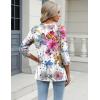 imageZeagoo 34 Length Sleeve Womens Tops Casual V Neck Shirts Soft Basic Tees Business Work BlousesFlowerwf50