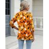 imageZeagoo 34 Length Sleeve Womens Tops Casual V Neck Shirts Soft Basic Tees Business Work BlousesOrange Halloween