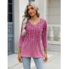 imageZeagoo 34 Length Sleeve Womens Tops Casual V Neck Shirts Soft Basic Tees Business Work BlousesPinkxh370