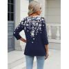 imageZeagoo 34 Length Sleeve Womens Tops Casual V Neck Shirts Soft Basic Tees Business Work BlousesWhite Flowersf103