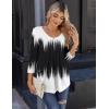 imageZeagoo 34 Sleeve Tops for Women Crew Neck Blouses Pleated Casual Shirts Fall Work Clothes 2025Black White 1