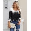 imageZeagoo 34 Sleeve Tops for Women Crew Neck Blouses Pleated Casual Shirts Fall Work Clothes 2025Black White 1