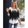 imageZeagoo 34 Sleeve Tops for Women Crew Neck Blouses Pleated Casual Shirts Fall Work Clothes 2025Black White 1