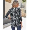 imageZeagoo 34 Sleeve Tops for Women Crew Neck Blouses Pleated Casual Shirts Fall Work Clothes 2025Black White 2