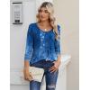 imageZeagoo 34 Sleeve Tops for Women Crew Neck Blouses Pleated Casual Shirts Fall Work Clothes 2025Floral Navy