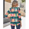 imageZeagoo 34 Sleeve Tops for Women Crew Neck Blouses Pleated Casual Shirts Fall Work Clothes 2025Multi 1