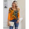 imageZeagoo 34 Sleeve Tops for Women Crew Neck Blouses Pleated Casual Shirts Fall Work Clothes 2025Multi 2