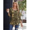 imageZeagoo 34 Sleeve Tops for Women Crew Neck Blouses Pleated Casual Shirts Fall Work Clothes 2025Multi 3