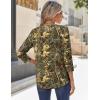 imageZeagoo 34 Sleeve Tops for Women Crew Neck Blouses Pleated Casual Shirts Fall Work Clothes 2025Multi 3
