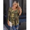 imageZeagoo 34 Sleeve Tops for Women Crew Neck Blouses Pleated Casual Shirts Fall Work Clothes 2025Multi 3