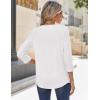imageZeagoo 34 Sleeve Tops for Women Crew Neck Blouses Pleated Casual Shirts Fall Work Clothes 2025White
