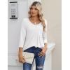 imageZeagoo 34 Sleeve Tops for Women Crew Neck Blouses Pleated Casual Shirts Fall Work Clothes 2025White