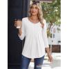 imageZeagoo 34 Sleeve Tops for Women Crew Neck Blouses Pleated Casual Shirts Fall Work Clothes 2025White