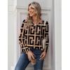 imageZeagoo Long Sleeve Shirts for Women Casual V Neck Fall Tops Dressy Summer Work Blouses ClothesGeometric 308