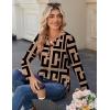 imageZeagoo Long Sleeve Shirts for Women Casual V Neck Fall Tops Dressy Summer Work Blouses ClothesGeometric 308